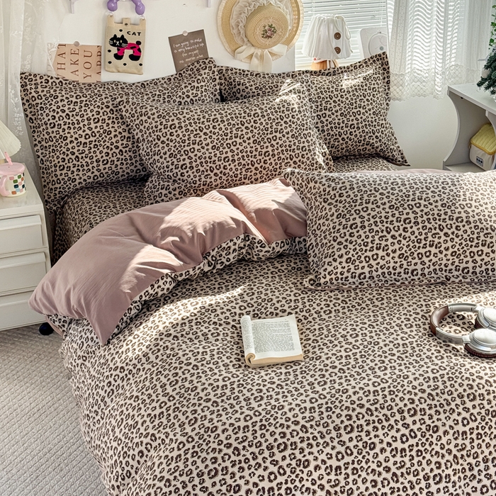 91家纺网 家纺一手货源 找家纺 禧缘家纺（原梦想家） 2026新款云感棉童话风床单单品床单单件 咖色豹纹