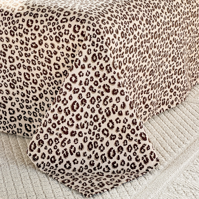 91家纺网 家纺一手货源 找家纺 禧缘家纺（原梦想家） 2026新款云感棉童话风床单单品床单单件 咖色豹纹