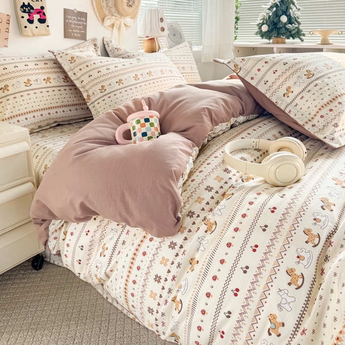 91家纺网 家纺一手货源 找家纺 禧缘家纺（原梦想家） 2026新款云感棉童话风床单单品床单单件 木马乐园