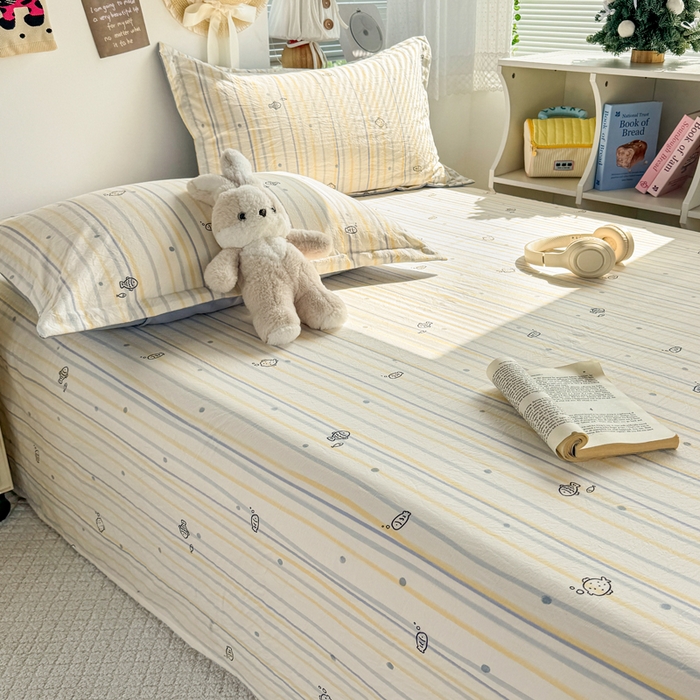 91家纺网 家纺一手货源 找家纺 禧缘家纺（原梦想家） 2026新款云感棉童话风床单单品床单单件 素描小鱼