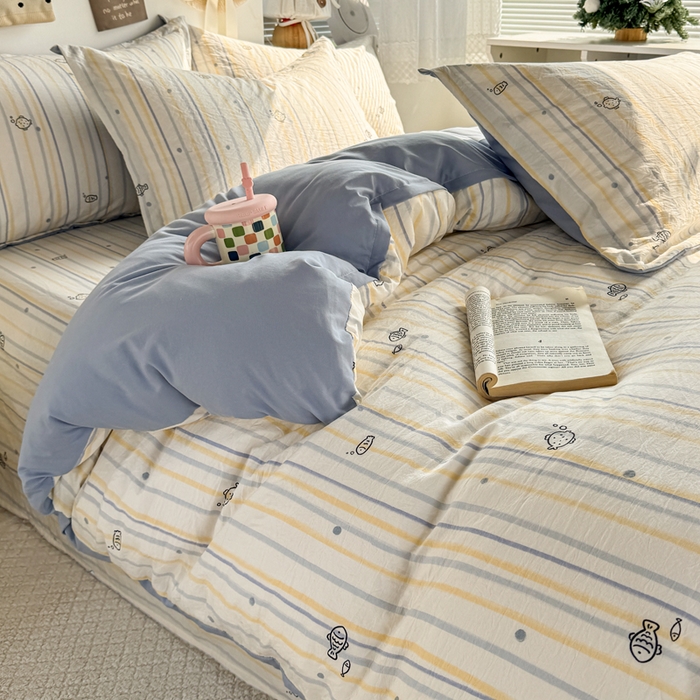 91家纺网 家纺一手货源 找家纺 禧缘家纺（原梦想家） 2026新款云感棉童话风床单单品床单单件 素描小鱼