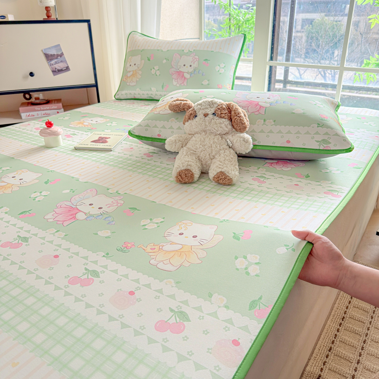 91家纺网 家纺一手货源 找家纺 莱米家纺 2026新款小版小冰皮软席 精灵小猫