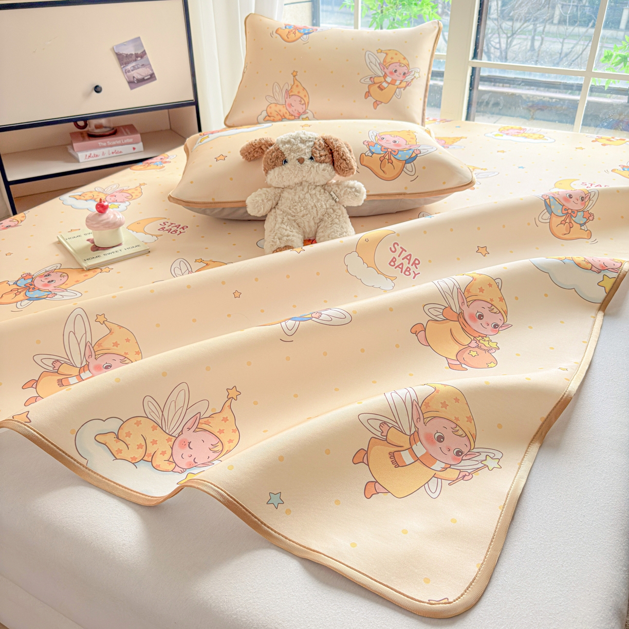 91家纺网 家纺一手货源 找家纺 莱米家纺 2026新款小版小冰皮软席 魔法星星