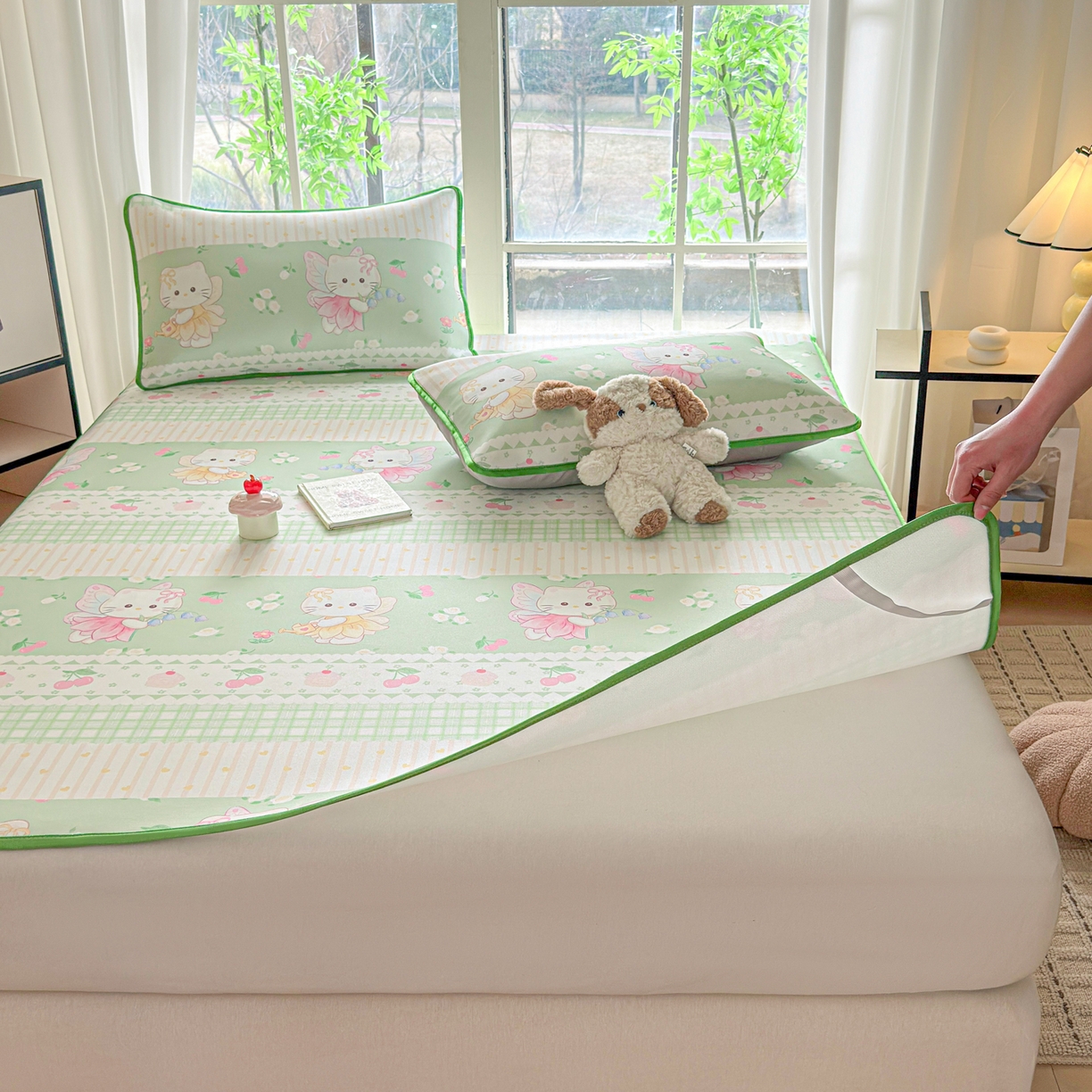 91家纺网 家纺一手货源 找家纺 莱米家纺 2026新款小版小冰皮软席 精灵小猫