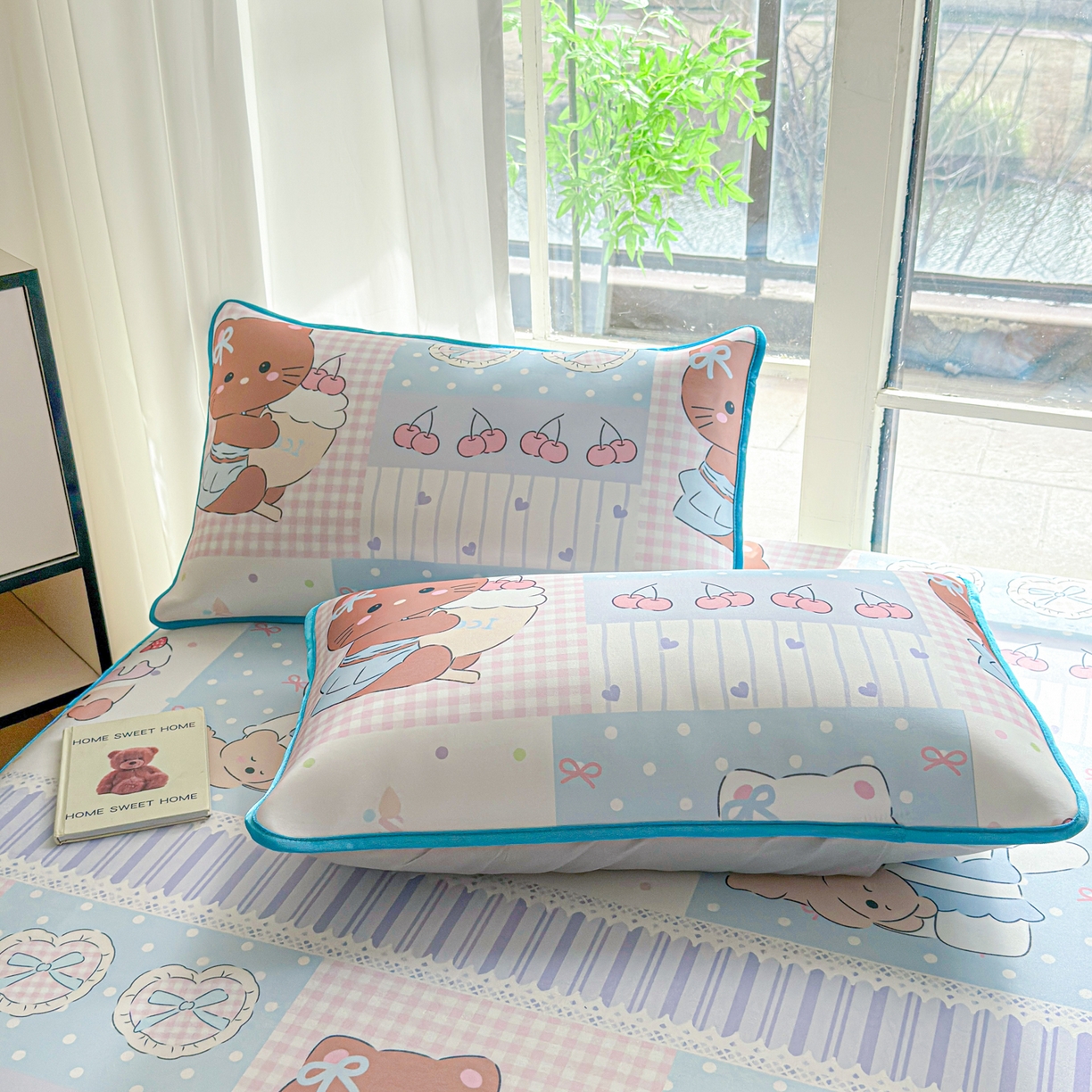 91家纺网 家纺一手货源 找家纺 莱米家纺 2026新款小版小冰皮软席 猫咪乐园