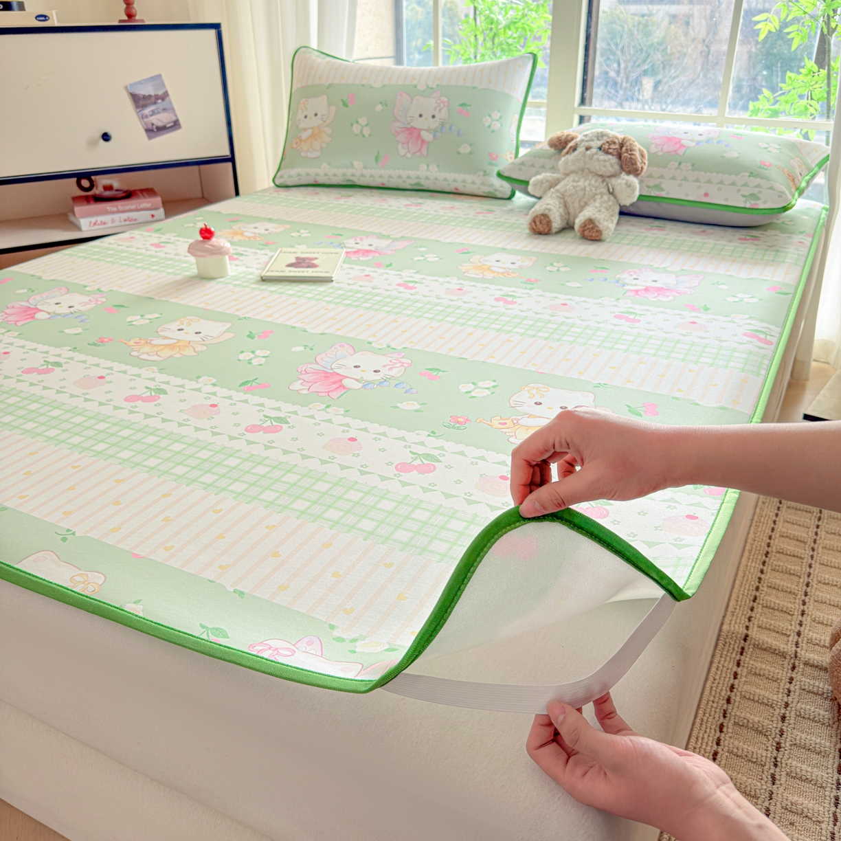 91家纺网 家纺一手货源 找家纺 莱米家纺 2026新款小版小冰皮软席 精灵小猫