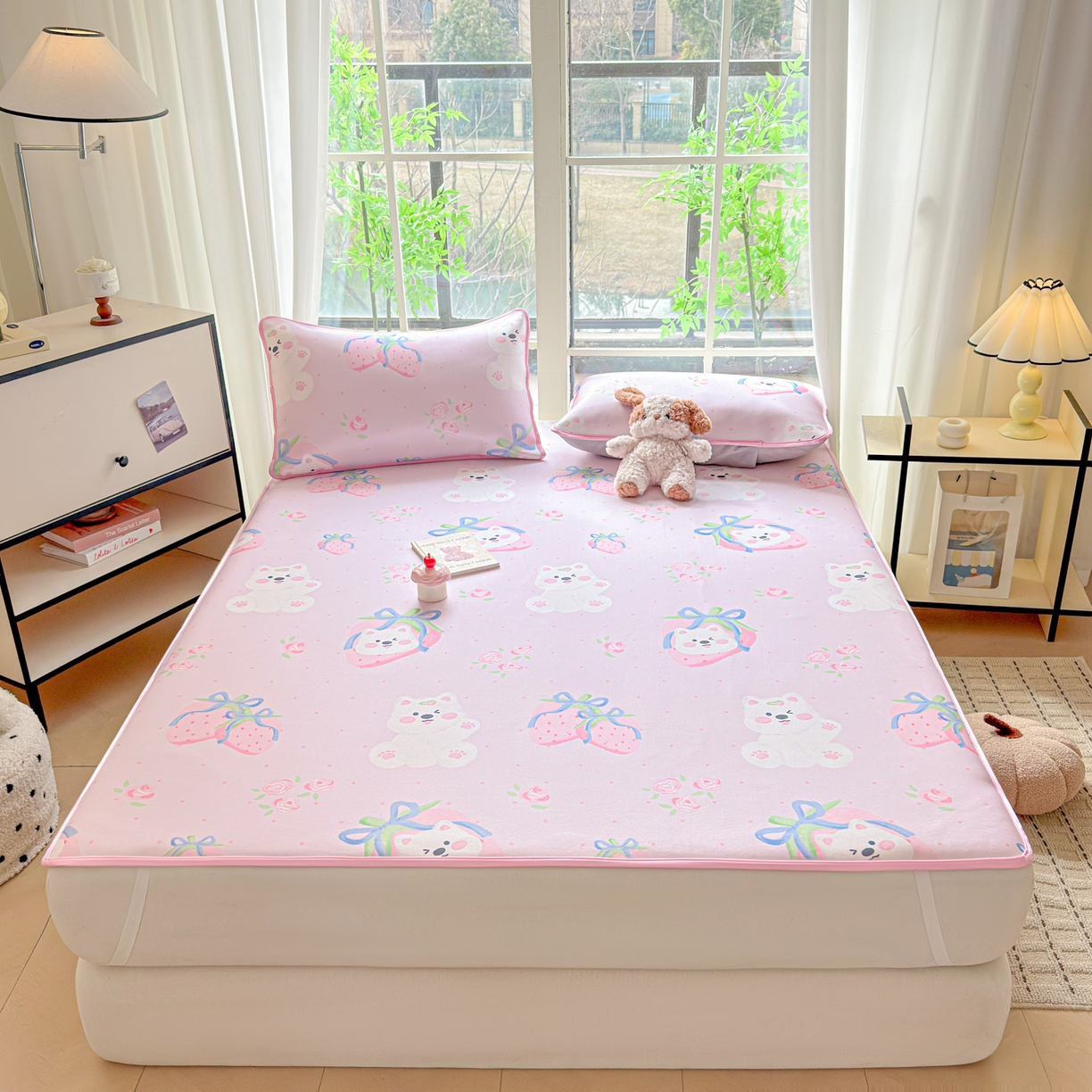 莱米家纺 2026新款小版小冰皮软席 草莓小狗