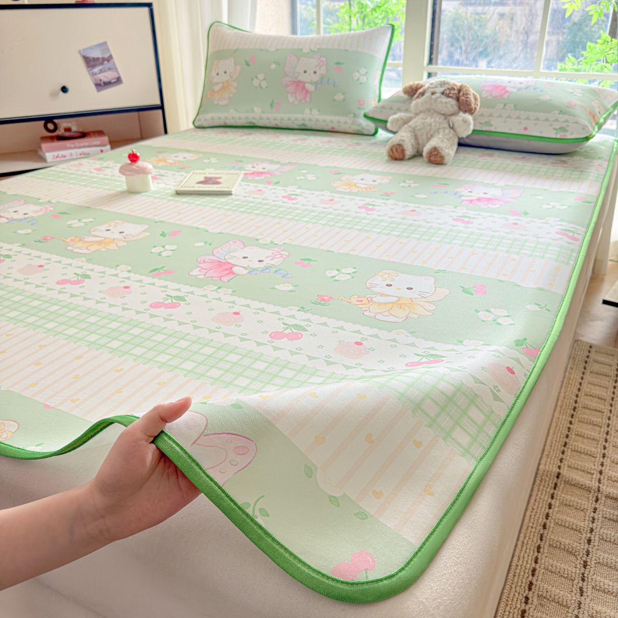 91家纺网 家纺一手货源 找家纺 莱米家纺 2026新款小版小冰皮软席 精灵小猫