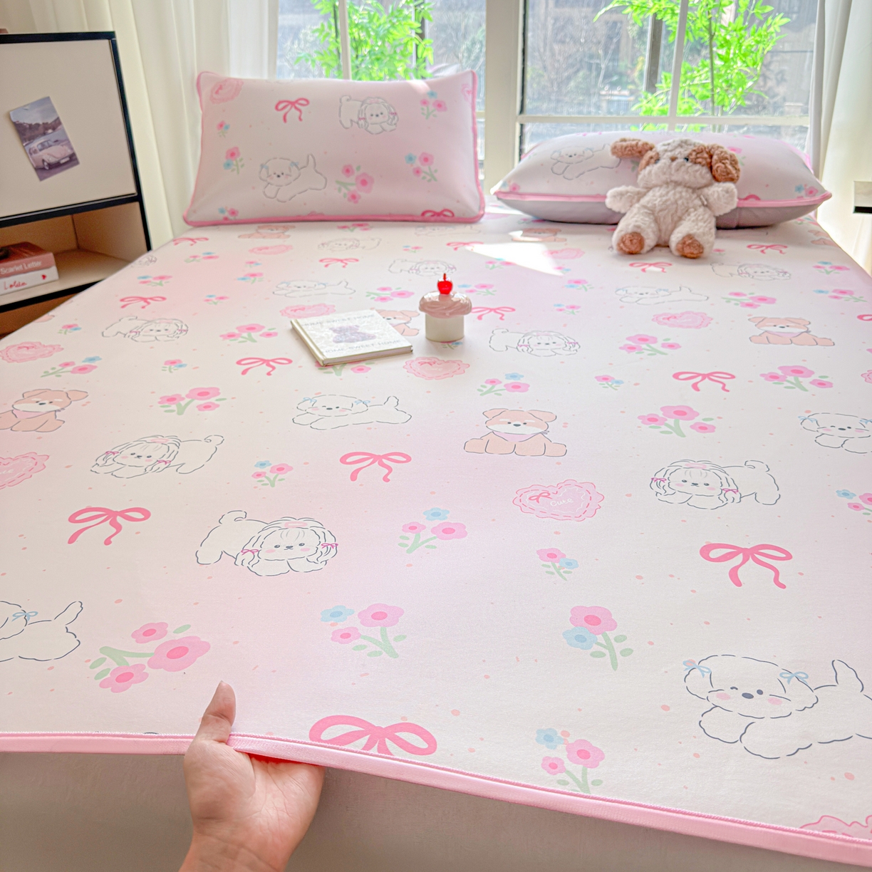 91家纺网 家纺一手货源 找家纺 莱米家纺 2026新款小版小冰皮软席 萌宠派对