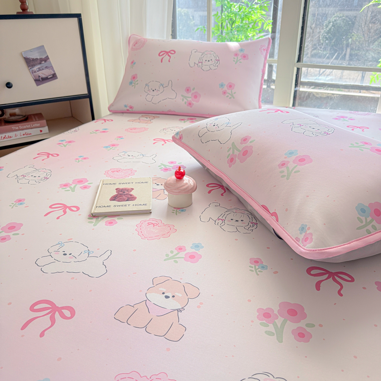 91家纺网 家纺一手货源 找家纺 莱米家纺 2026新款小版小冰皮软席 萌宠派对