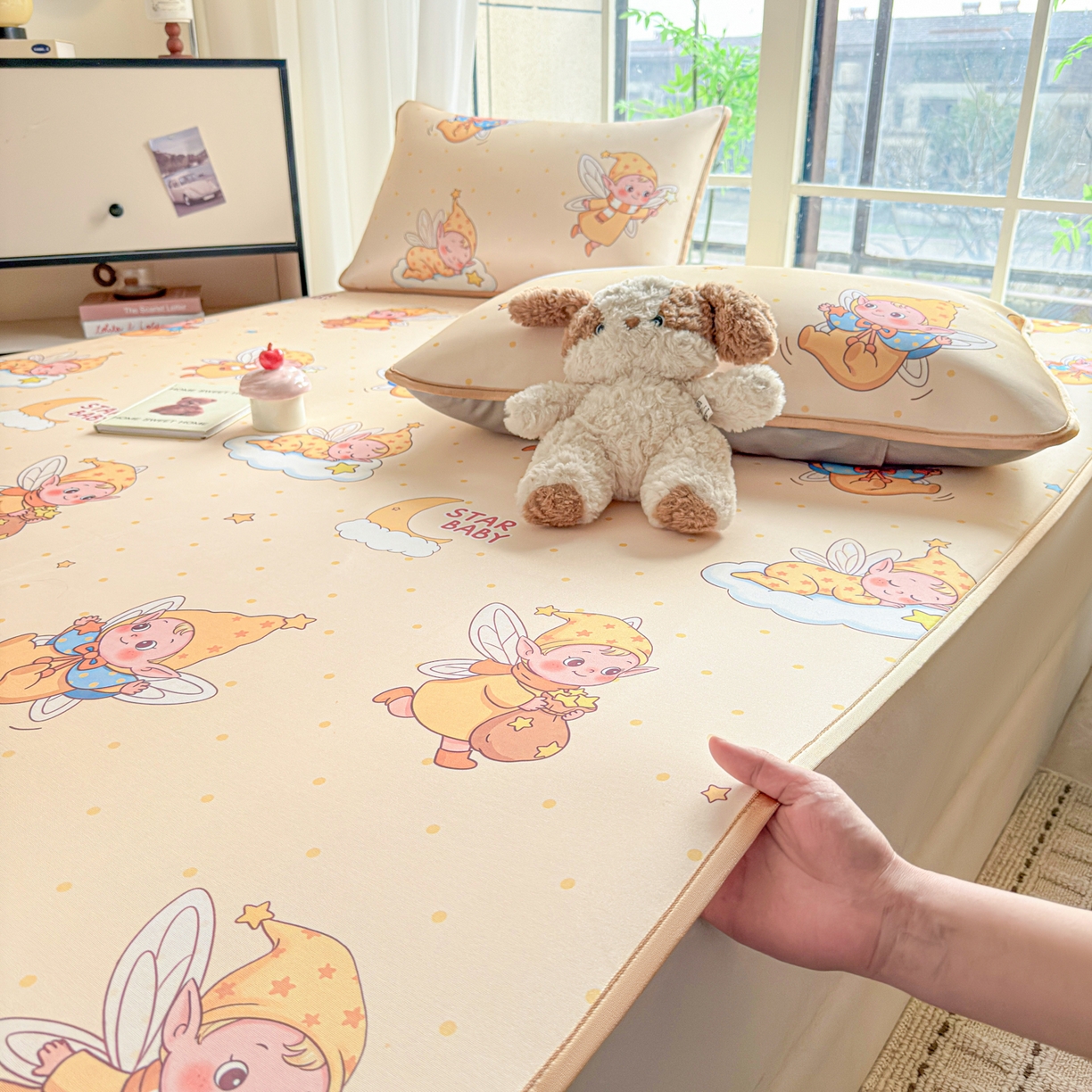 91家纺网 家纺一手货源 找家纺 莱米家纺 2026新款小版小冰皮软席 魔法星星