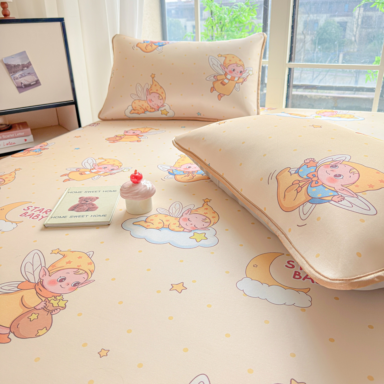 91家纺网 家纺一手货源 找家纺 莱米家纺 2026新款小版小冰皮软席 魔法星星