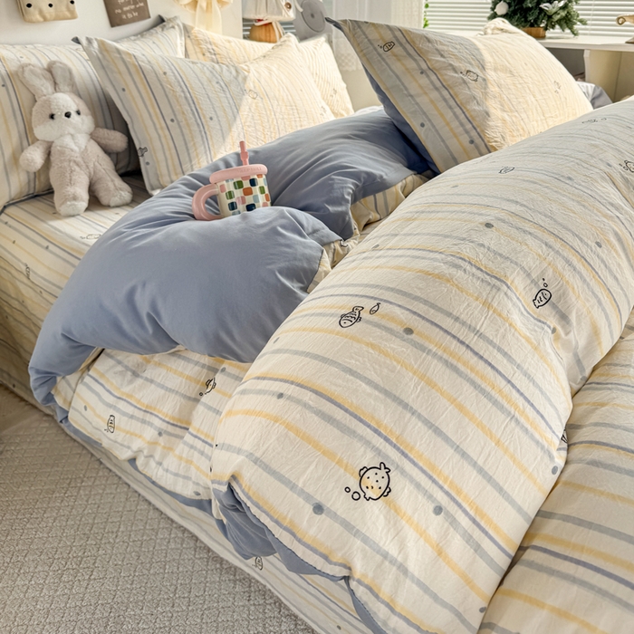 91家纺网 家纺一手货源 找家纺 禧缘家纺（原梦想家） 2026新款云感棉童话风被套单品被套单件 素描小鱼