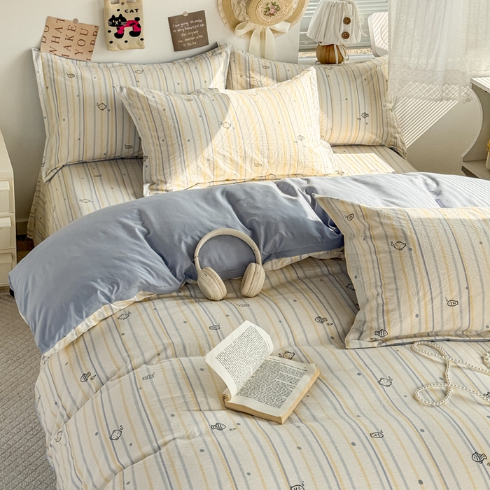 91家纺网 家纺一手货源 找家纺 禧缘家纺（原梦想家） 2026新款云感棉童话风被套单品被套单件 素描小鱼