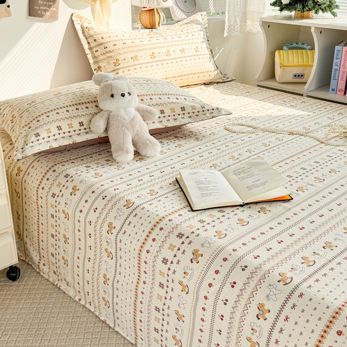 91家纺网 家纺一手货源 找家纺 禧缘家纺（原梦想家） 2026新款云感棉童话风四件套 木马乐园