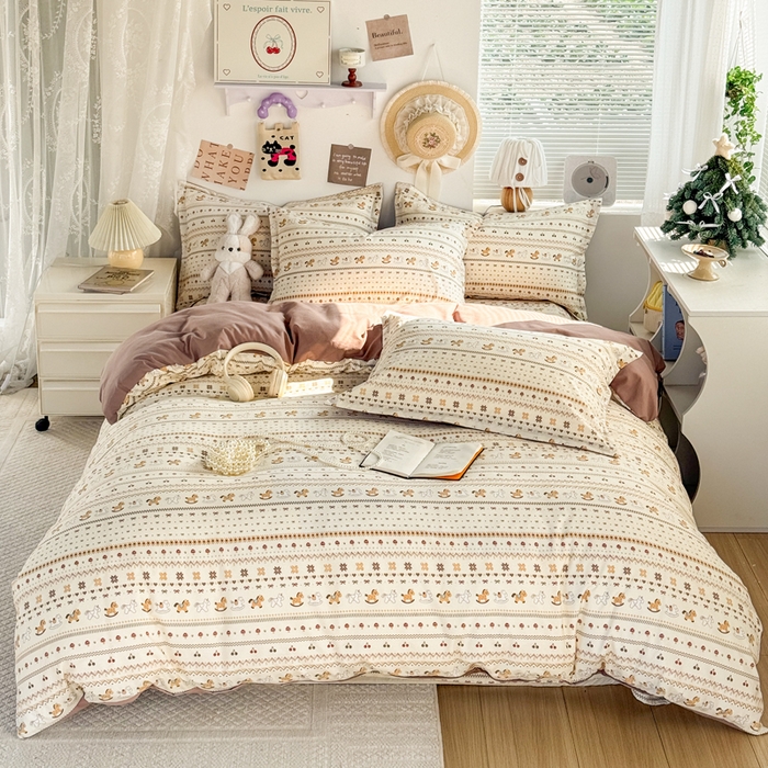 91家纺网 家纺一手货源 找家纺 禧缘家纺（原梦想家） 2026新款云感棉童话风四件套 木马乐园