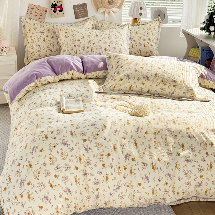 91家纺网 家纺一手货源 找家纺 禧缘家纺（原梦想家） 2026新款云感棉童话风四件套 木槿花开