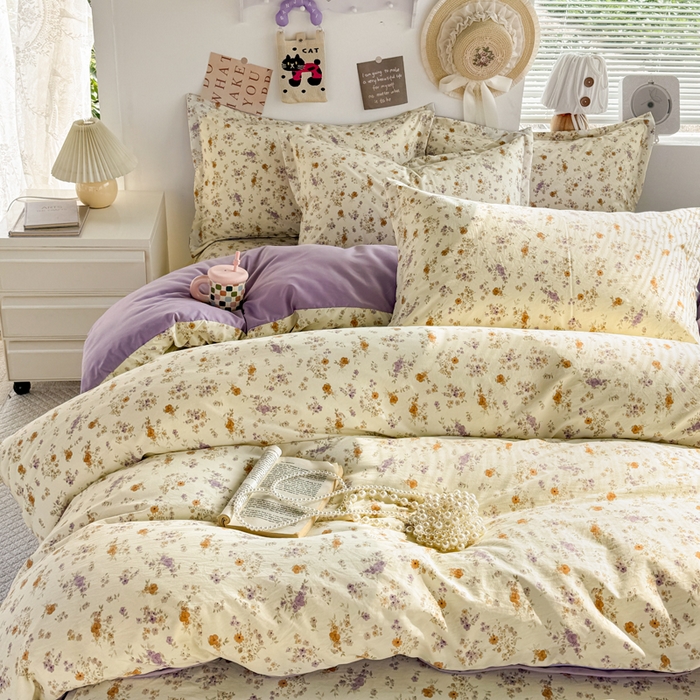 91家纺网 家纺一手货源 找家纺 禧缘家纺（原梦想家） 2026新款云感棉童话风四件套 木槿花开