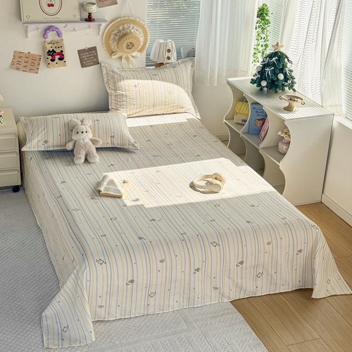 91家纺网 家纺一手货源 找家纺 禧缘家纺（原梦想家） 2026新款云感棉童话风四件套 素描小鱼