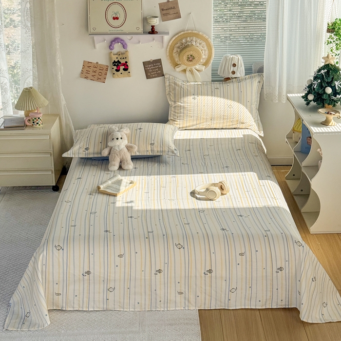 91家纺网 家纺一手货源 找家纺 禧缘家纺（原梦想家） 2026新款云感棉童话风四件套 素描小鱼