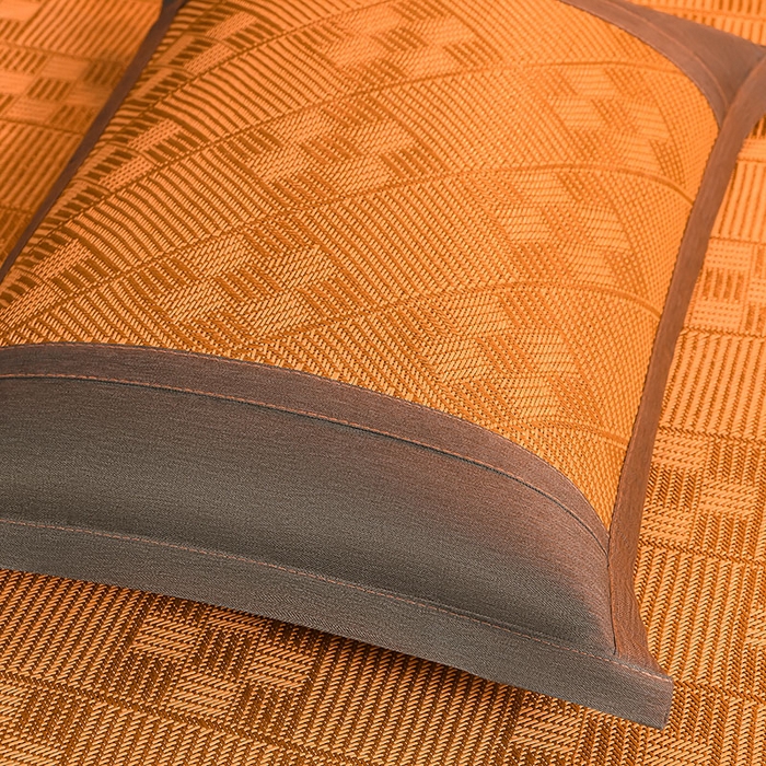 91家纺网 家纺一手货源 找家纺 苏迪网销供货 2026新款九宫格双面藤席全包凉席反面冰丝席子 九宫格藤席-棕