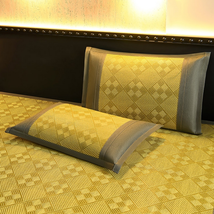 91家纺网 家纺一手货源 找家纺 苏迪网销供货 2026新款九宫格双面藤席全包凉席反面冰丝席子 九宫格藤席-绿