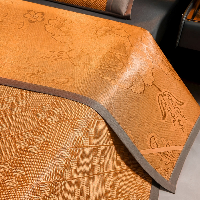 91家纺网 家纺一手货源 找家纺 苏迪网销供货 2026新款九宫格双面藤席全包凉席反面冰丝席子 九宫格藤席-棕