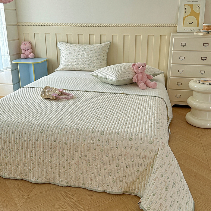 91家纺网 家纺一手货源 找家纺 孑寐家纺 2026新款全棉纯棉四季款床盖四件套 春之约定