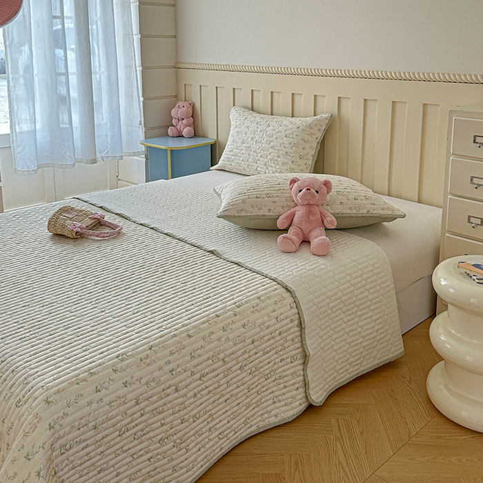 91家纺网 家纺一手货源 找家纺 孑寐家纺 2026新款全棉纯棉四季款床盖四件套 春之约定