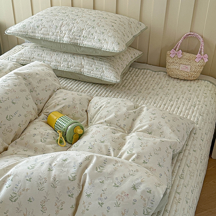 91家纺网 家纺一手货源 找家纺 孑寐家纺 2026新款全棉纯棉四季款床盖四件套 春之约定