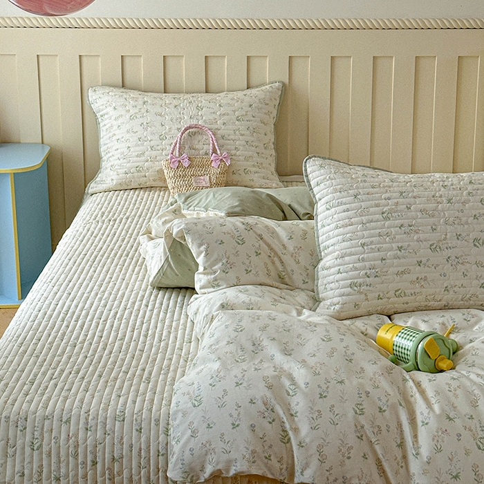 91家纺网 家纺一手货源 找家纺 孑寐家纺 2026新款全棉纯棉四季款床盖四件套 春之约定