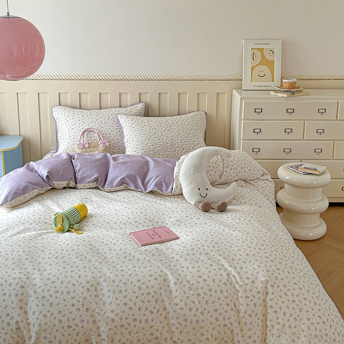 91家纺网 家纺一手货源 找家纺 孑寐家纺 2026新款全棉纯棉四季款床盖四件套 花未央