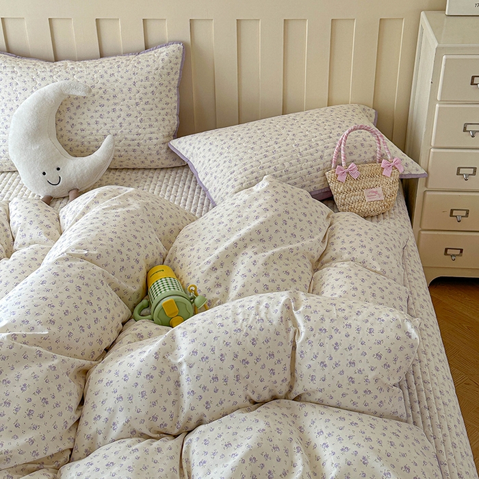 91家纺网 家纺一手货源 找家纺 孑寐家纺 2026新款全棉纯棉四季款床盖四件套 花未央