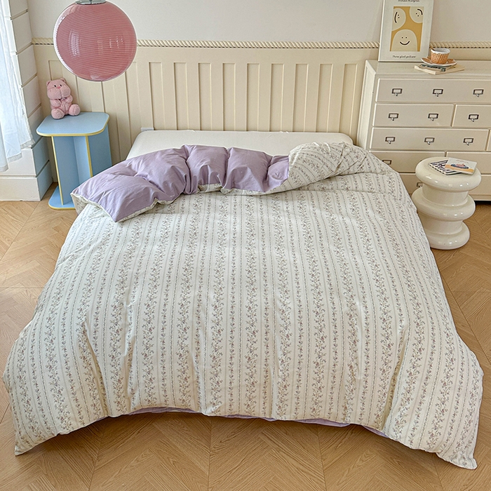 91家纺网 家纺一手货源 找家纺 孑寐家纺 2026新款全棉纯棉四季款床盖四件套 含羞草