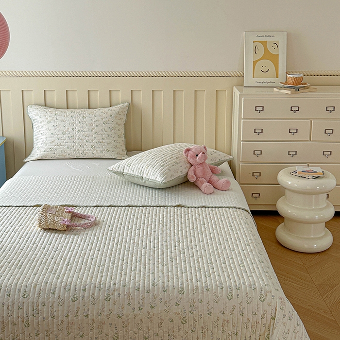 91家纺网 家纺一手货源 找家纺 孑寐家纺 2026新款全棉纯棉四季款床盖四件套 春之约定