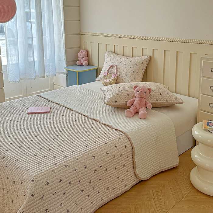 91家纺网 家纺一手货源 找家纺 孑寐家纺 2026新款全棉纯棉四季款床盖四件套 优雅蝴蝶结