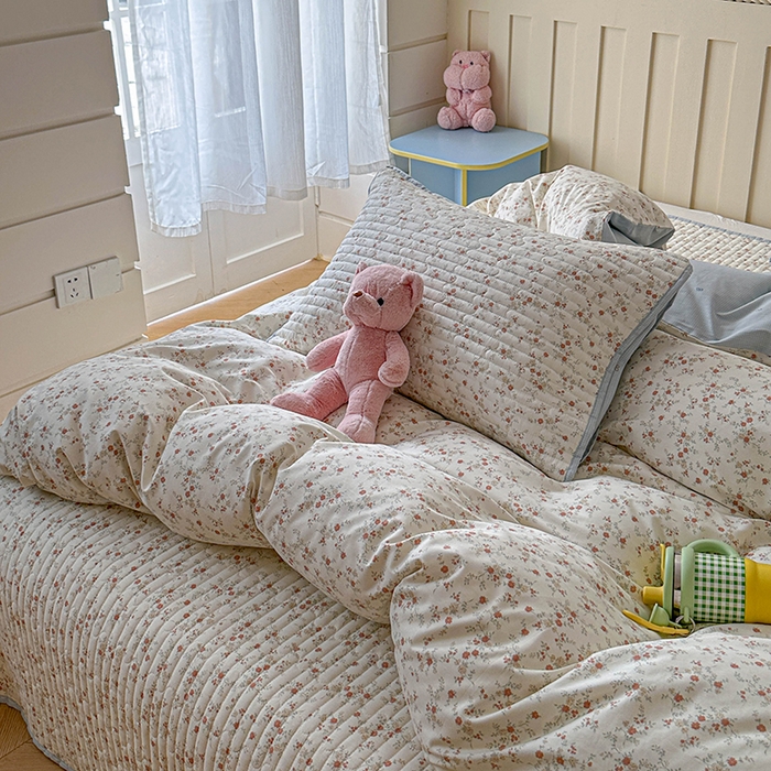 91家纺网 家纺一手货源 找家纺 孑寐家纺 2026新款全棉纯棉四季款床盖四件套 沫汐