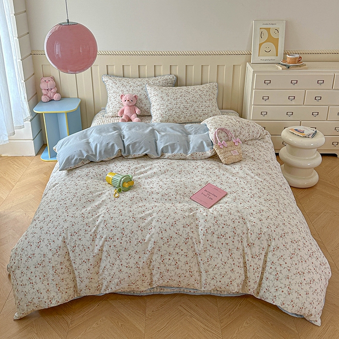 91家纺网 家纺一手货源 找家纺 孑寐家纺 2026新款全棉纯棉四季款床盖四件套 沫汐