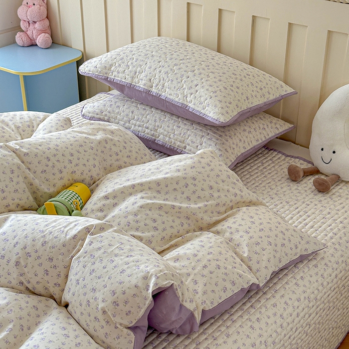 91家纺网 家纺一手货源 找家纺 孑寐家纺 2026新款全棉纯棉四季款床盖四件套 花未央