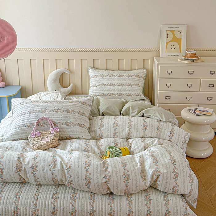 91家纺网 家纺一手货源 找家纺 孑寐家纺 2026新款全棉纯棉四季款床盖四件套 椿茶弥香