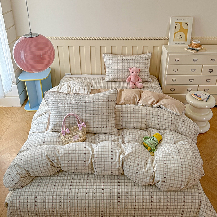 91家纺网 家纺一手货源 找家纺 孑寐家纺 2026新款全棉纯棉四季款床盖四件套 落川樱桃