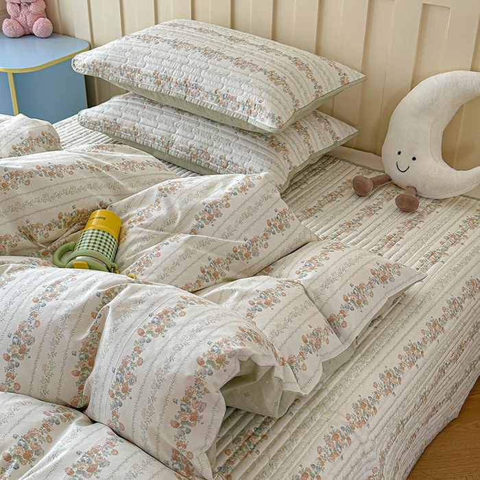 91家纺网 家纺一手货源 找家纺 孑寐家纺 2026新款全棉纯棉四季款床盖四件套 椿茶弥香