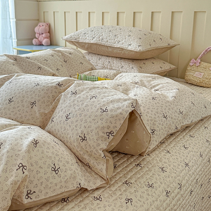 91家纺网 家纺一手货源 找家纺 孑寐家纺 2026新款全棉纯棉四季款床盖四件套 优雅蝴蝶结