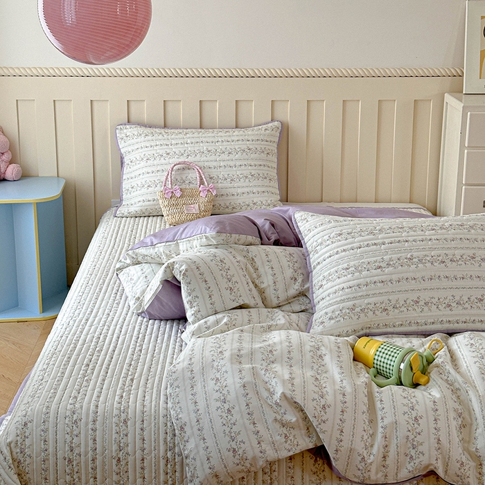 91家纺网 家纺一手货源 找家纺 孑寐家纺 2026新款全棉纯棉四季款床盖四件套 含羞草