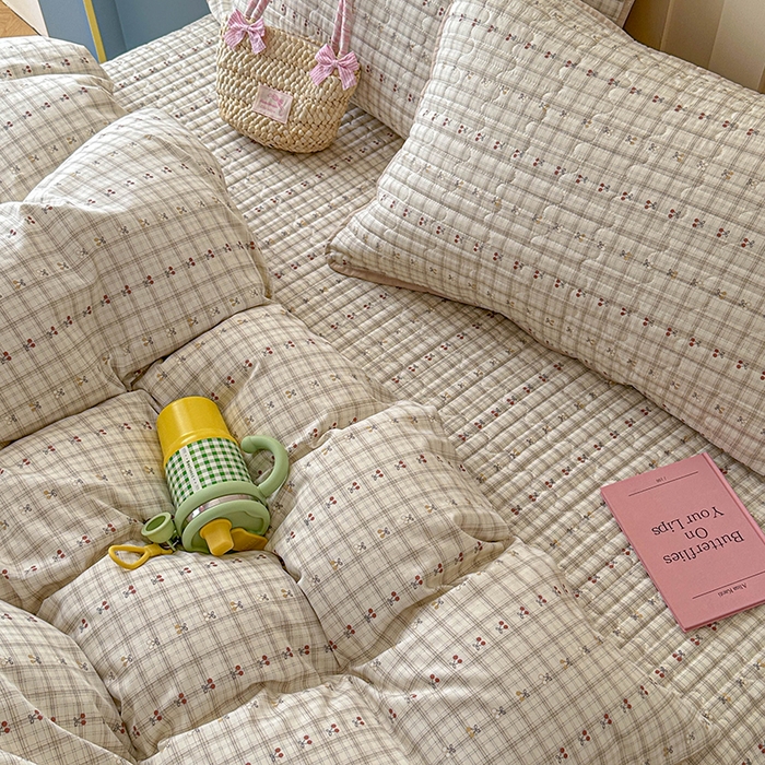 91家纺网 家纺一手货源 找家纺 孑寐家纺 2026新款全棉纯棉四季款床盖四件套 落川樱桃