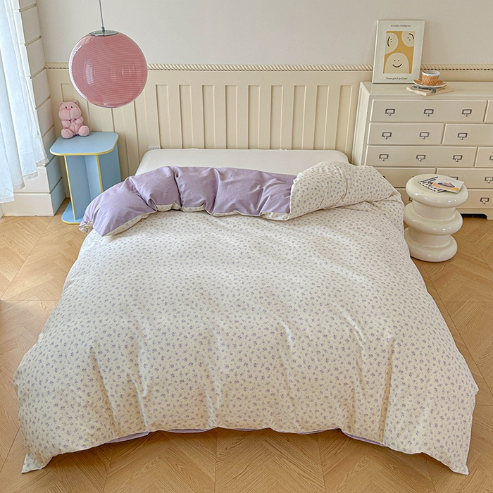 91家纺网 家纺一手货源 找家纺 孑寐家纺 2026新款全棉纯棉四季款床盖四件套 花未央