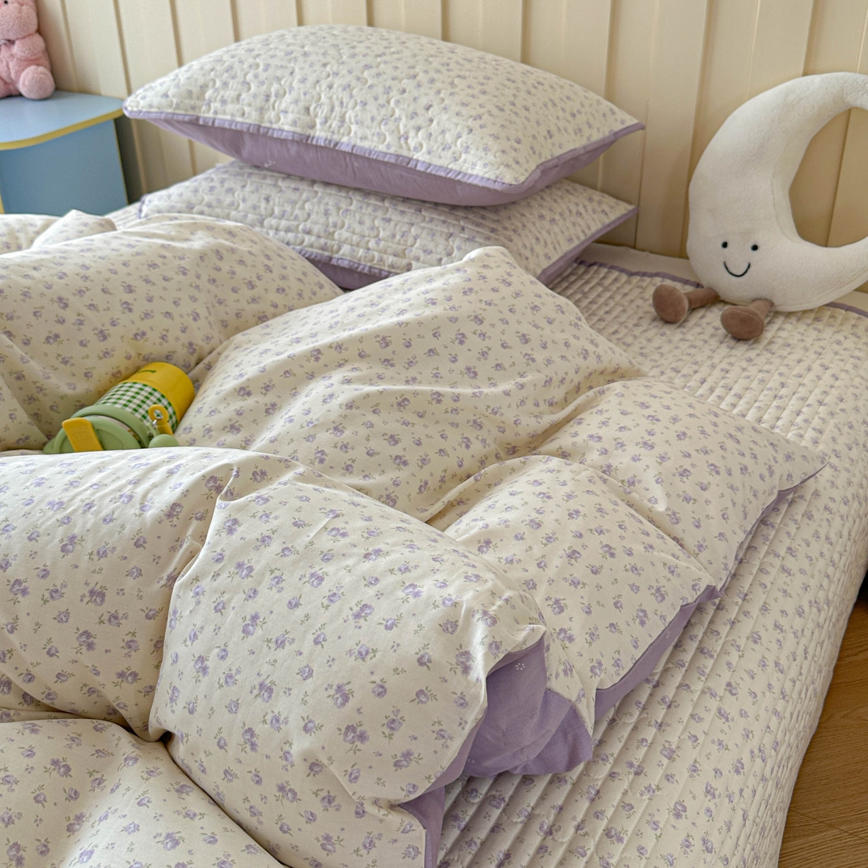 孑寐家纺 2026新款全棉纯棉四季款床盖四件套 花未央