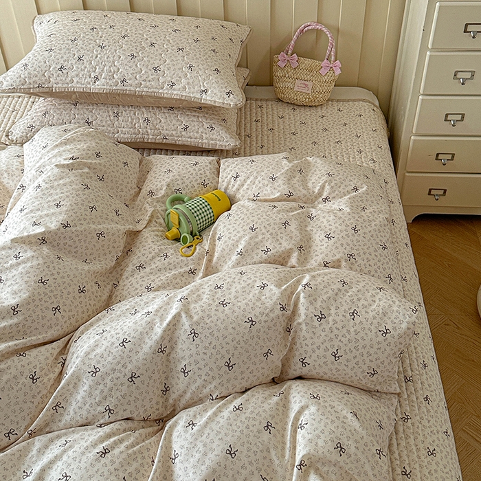 91家纺网 家纺一手货源 找家纺 孑寐家纺 2026新款全棉纯棉四季款床盖四件套 优雅蝴蝶结