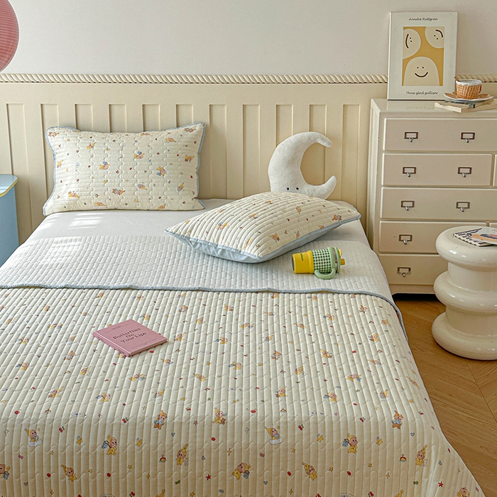 91家纺网 家纺一手货源 找家纺 孑寐家纺 2026新款全棉纯棉四季款床盖四件套 可爱星人