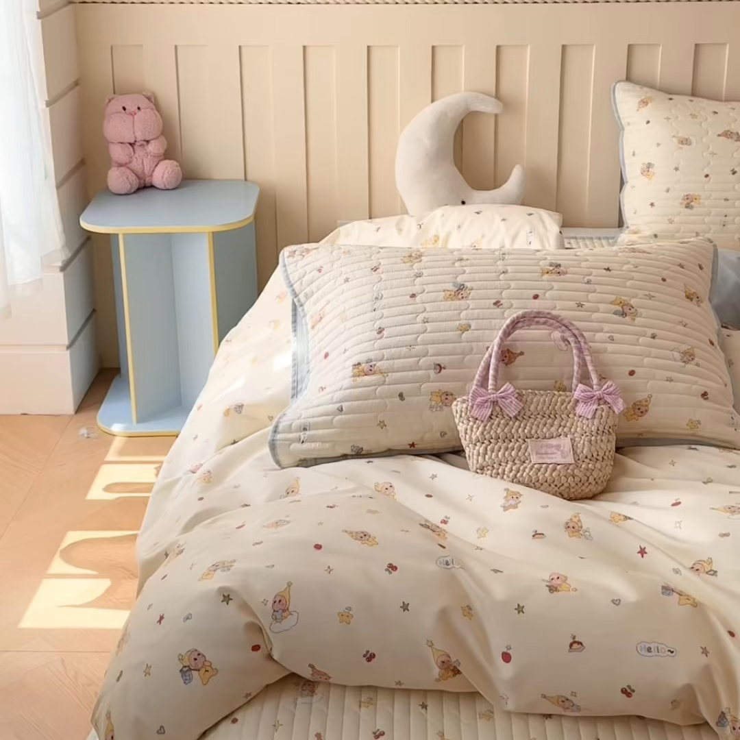 91家纺网 家纺一手货源 找家纺 孑寐家纺 2026新款全棉纯棉四季款床盖四件套 椿茶弥香